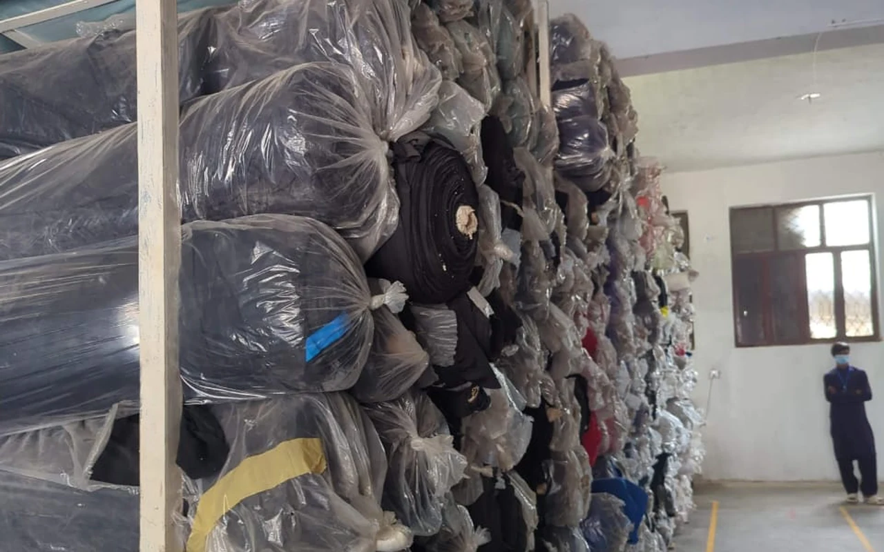 Inventory of Custom Knitted and Dyed Fabric Rolls
