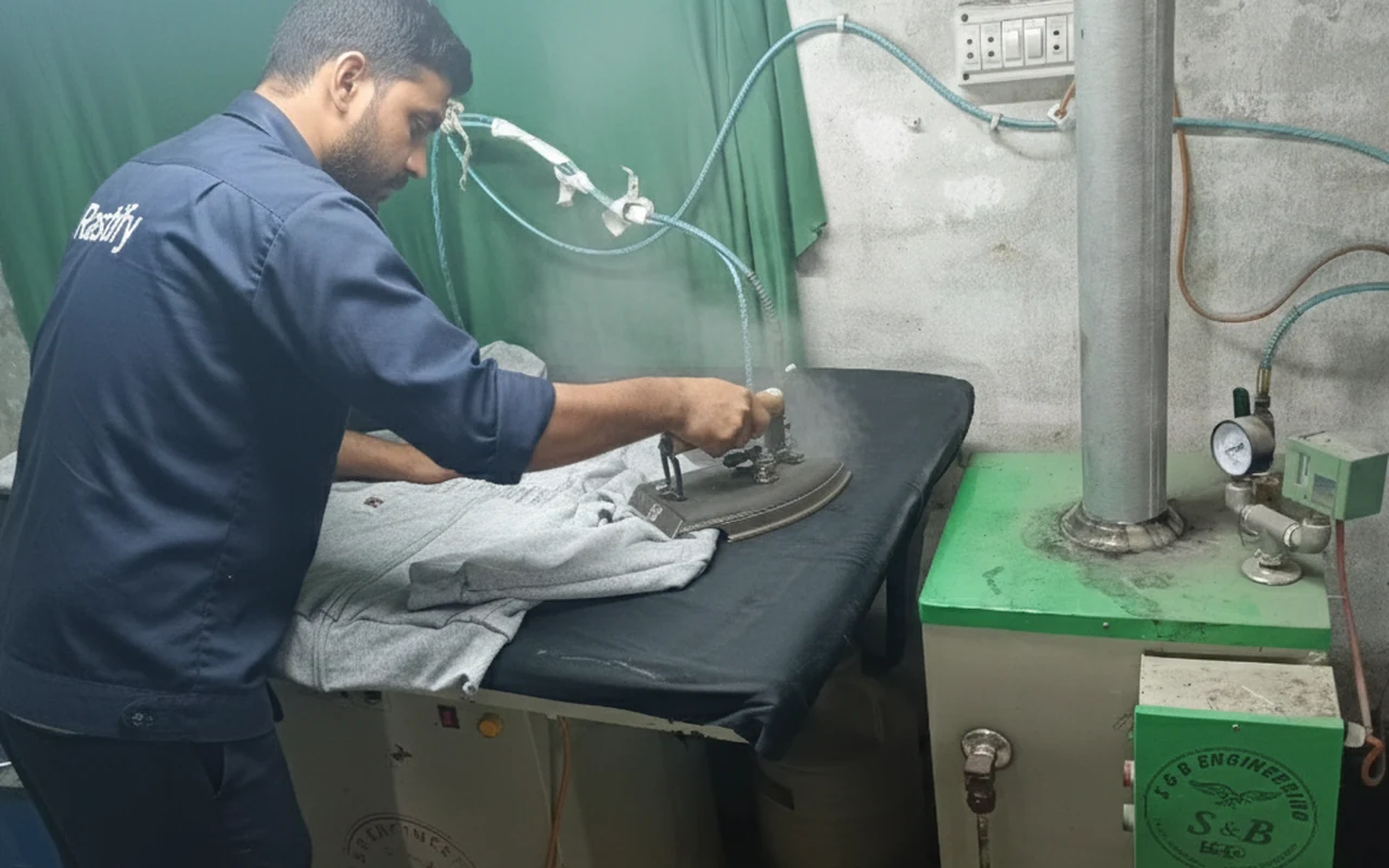 Industrial Steam Vacuum Pressing and Garment Finishing Desk