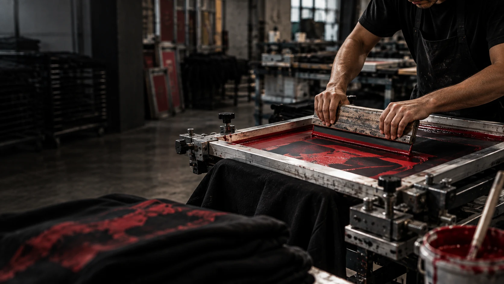 Screen-printing process for custom garment decoration